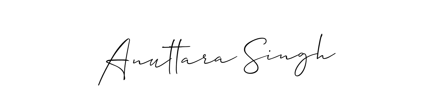 The best way (Allison_Script) to make a short signature is to pick only two or three words in your name. The name Anuttara Singh include a total of six letters. For converting this name. Anuttara Singh signature style 2 images and pictures png