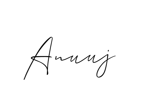 Use a signature maker to create a handwritten signature online. With this signature software, you can design (Allison_Script) your own signature for name Anuuj. Anuuj signature style 2 images and pictures png
