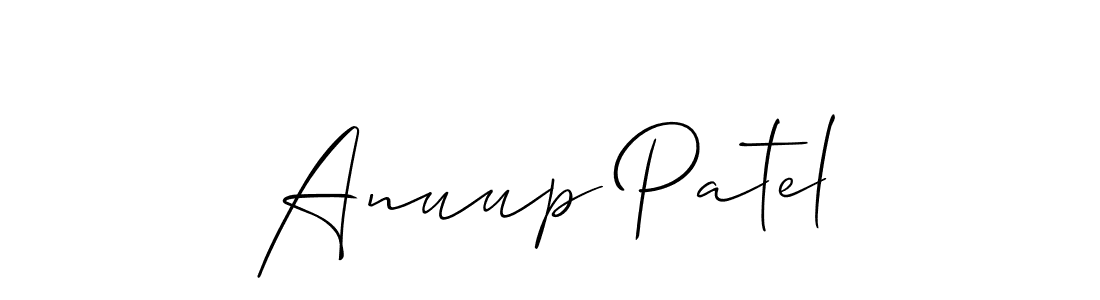 Create a beautiful signature design for name Anuup Patel. With this signature (Allison_Script) fonts, you can make a handwritten signature for free. Anuup Patel signature style 2 images and pictures png
