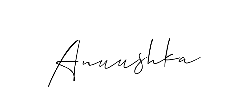 Also we have Anuushka name is the best signature style. Create professional handwritten signature collection using Allison_Script autograph style. Anuushka signature style 2 images and pictures png