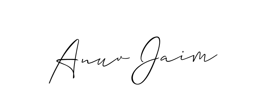 Create a beautiful signature design for name Anuv Jaim. With this signature (Allison_Script) fonts, you can make a handwritten signature for free. Anuv Jaim signature style 2 images and pictures png