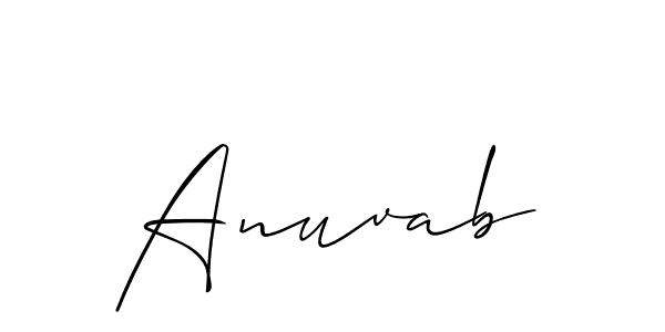 How to Draw Anuvab signature style? Allison_Script is a latest design signature styles for name Anuvab. Anuvab signature style 2 images and pictures png