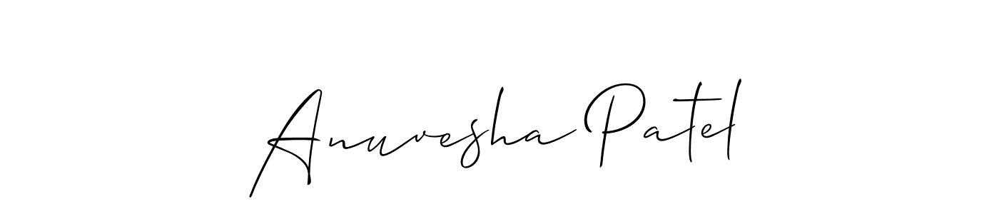 Also You can easily find your signature by using the search form. We will create Anuvesha Patel name handwritten signature images for you free of cost using Allison_Script sign style. Anuvesha Patel signature style 2 images and pictures png