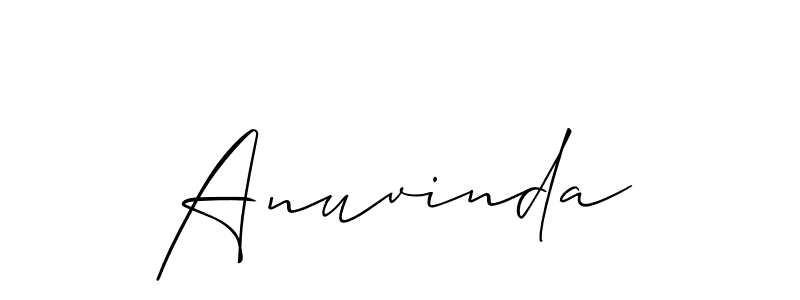 How to make Anuvinda name signature. Use Allison_Script style for creating short signs online. This is the latest handwritten sign. Anuvinda signature style 2 images and pictures png