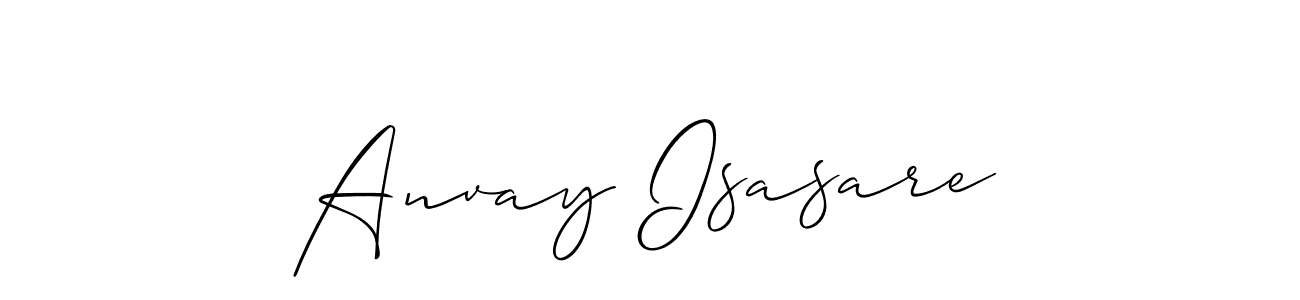 Create a beautiful signature design for name Anvay Isasare. With this signature (Allison_Script) fonts, you can make a handwritten signature for free. Anvay Isasare signature style 2 images and pictures png