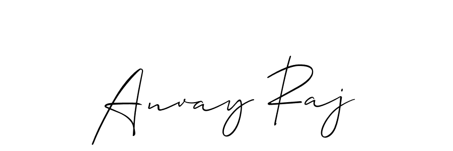 The best way (Allison_Script) to make a short signature is to pick only two or three words in your name. The name Anvay Raj include a total of six letters. For converting this name. Anvay Raj signature style 2 images and pictures png