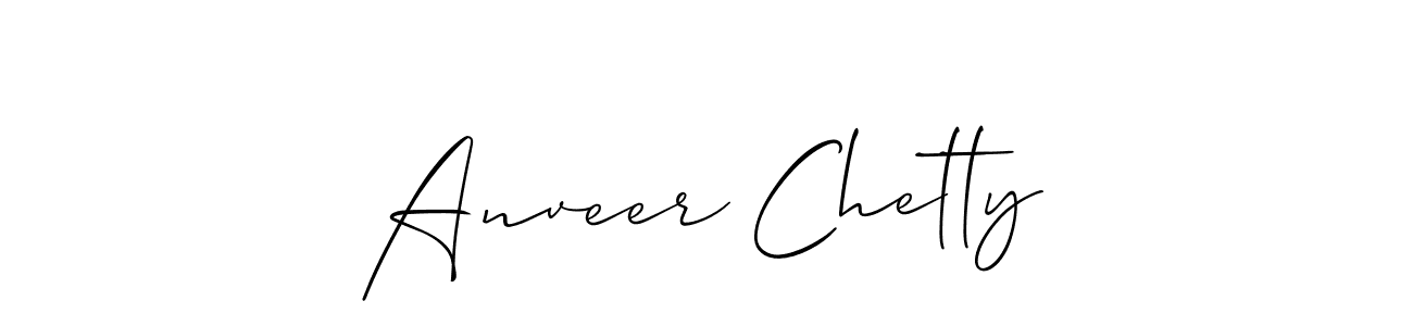 Design your own signature with our free online signature maker. With this signature software, you can create a handwritten (Allison_Script) signature for name Anveer Chetty. Anveer Chetty signature style 2 images and pictures png