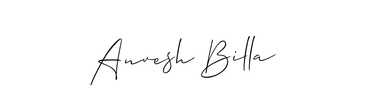 if you are searching for the best signature style for your name Anvesh Billa. so please give up your signature search. here we have designed multiple signature styles  using Allison_Script. Anvesh Billa signature style 2 images and pictures png