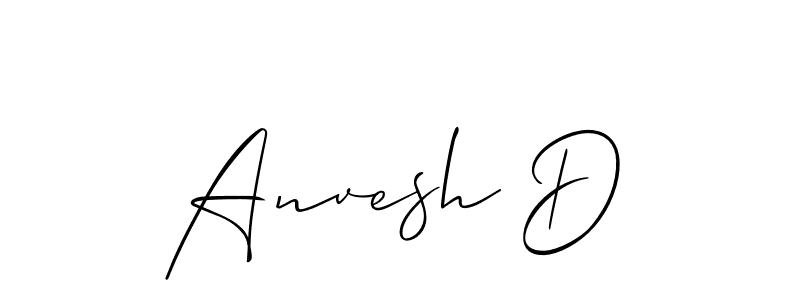 How to make Anvesh D signature? Allison_Script is a professional autograph style. Create handwritten signature for Anvesh D name. Anvesh D signature style 2 images and pictures png