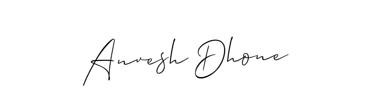 Also You can easily find your signature by using the search form. We will create Anvesh Dhone name handwritten signature images for you free of cost using Allison_Script sign style. Anvesh Dhone signature style 2 images and pictures png