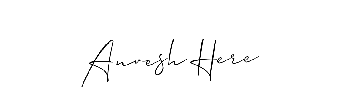 Allison_Script is a professional signature style that is perfect for those who want to add a touch of class to their signature. It is also a great choice for those who want to make their signature more unique. Get Anvesh Here name to fancy signature for free. Anvesh Here signature style 2 images and pictures png