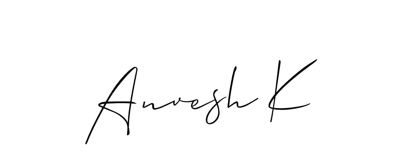 Make a beautiful signature design for name Anvesh K. Use this online signature maker to create a handwritten signature for free. Anvesh K signature style 2 images and pictures png