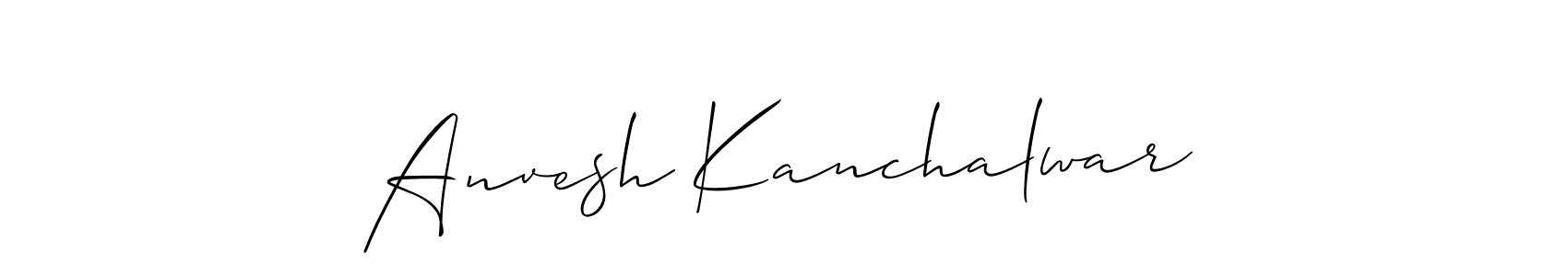 It looks lik you need a new signature style for name Anvesh Kanchalwar. Design unique handwritten (Allison_Script) signature with our free signature maker in just a few clicks. Anvesh Kanchalwar signature style 2 images and pictures png