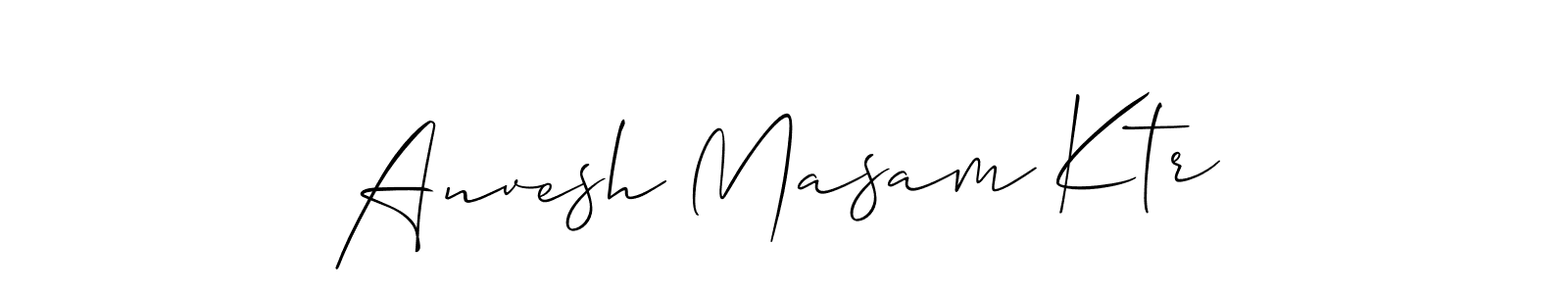 Similarly Allison_Script is the best handwritten signature design. Signature creator online .You can use it as an online autograph creator for name Anvesh Masam Ktr. Anvesh Masam Ktr signature style 2 images and pictures png