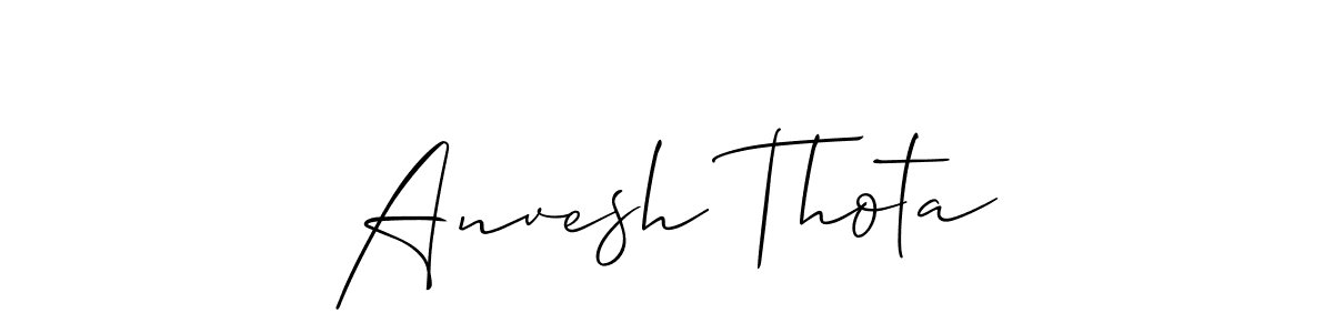Create a beautiful signature design for name Anvesh Thota. With this signature (Allison_Script) fonts, you can make a handwritten signature for free. Anvesh Thota signature style 2 images and pictures png