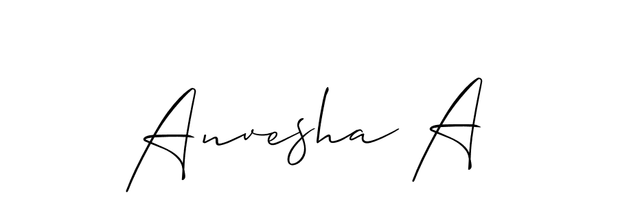 Design your own signature with our free online signature maker. With this signature software, you can create a handwritten (Allison_Script) signature for name Anvesha A. Anvesha A signature style 2 images and pictures png