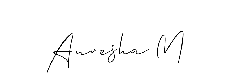 Anvesha M stylish signature style. Best Handwritten Sign (Allison_Script) for my name. Handwritten Signature Collection Ideas for my name Anvesha M. Anvesha M signature style 2 images and pictures png