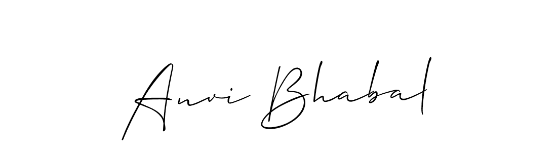 Also You can easily find your signature by using the search form. We will create Anvi Bhabal name handwritten signature images for you free of cost using Allison_Script sign style. Anvi Bhabal signature style 2 images and pictures png