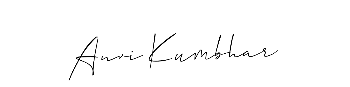 Make a beautiful signature design for name Anvi Kumbhar. With this signature (Allison_Script) style, you can create a handwritten signature for free. Anvi Kumbhar signature style 2 images and pictures png