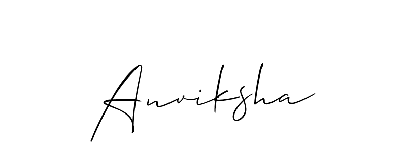 Use a signature maker to create a handwritten signature online. With this signature software, you can design (Allison_Script) your own signature for name Anviksha. Anviksha signature style 2 images and pictures png