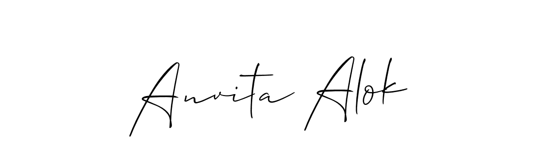 Use a signature maker to create a handwritten signature online. With this signature software, you can design (Allison_Script) your own signature for name Anvita Alok. Anvita Alok signature style 2 images and pictures png