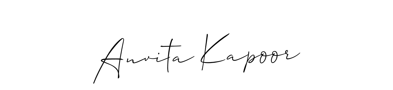 if you are searching for the best signature style for your name Anvita Kapoor. so please give up your signature search. here we have designed multiple signature styles  using Allison_Script. Anvita Kapoor signature style 2 images and pictures png