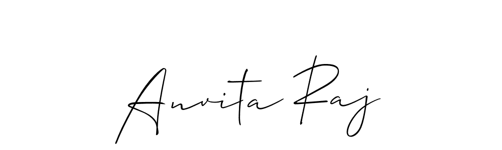 How to make Anvita Raj name signature. Use Allison_Script style for creating short signs online. This is the latest handwritten sign. Anvita Raj signature style 2 images and pictures png