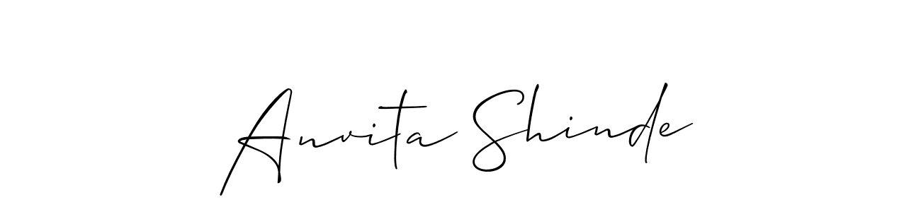 Create a beautiful signature design for name Anvita Shinde. With this signature (Allison_Script) fonts, you can make a handwritten signature for free. Anvita Shinde signature style 2 images and pictures png