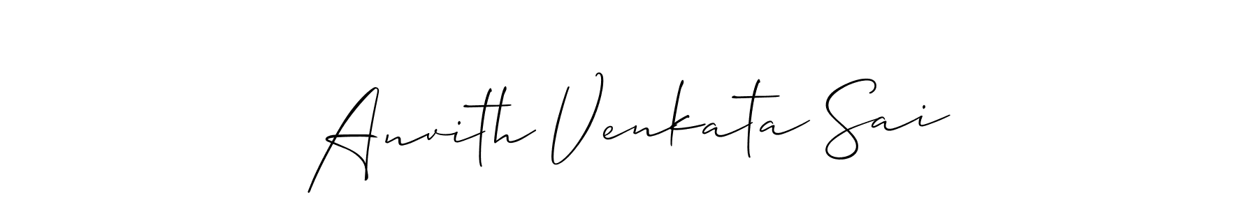 Also You can easily find your signature by using the search form. We will create Anvith Venkata Sai name handwritten signature images for you free of cost using Allison_Script sign style. Anvith Venkata Sai signature style 2 images and pictures png