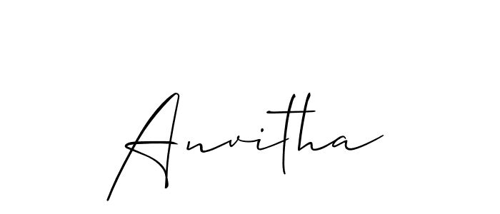 Use a signature maker to create a handwritten signature online. With this signature software, you can design (Allison_Script) your own signature for name Anvitha. Anvitha signature style 2 images and pictures png