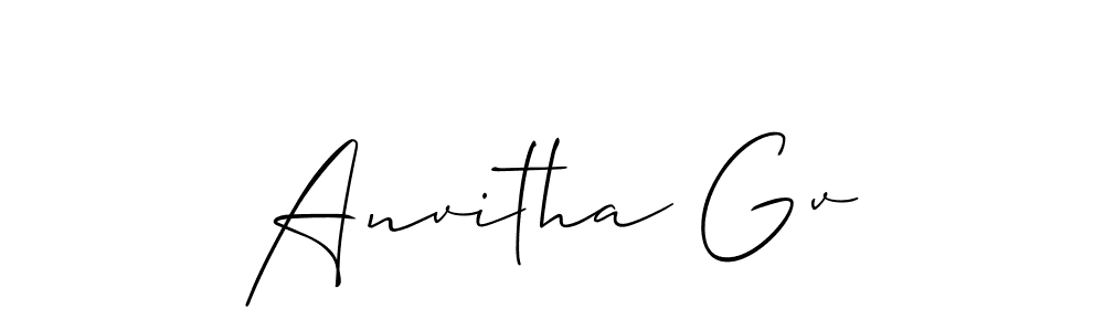 Similarly Allison_Script is the best handwritten signature design. Signature creator online .You can use it as an online autograph creator for name Anvitha Gv. Anvitha Gv signature style 2 images and pictures png