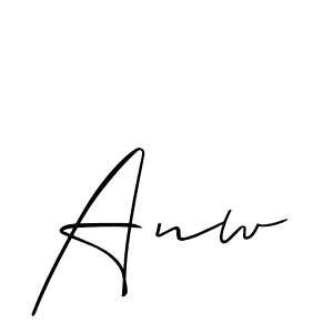 How to make Anw signature? Allison_Script is a professional autograph style. Create handwritten signature for Anw name. Anw signature style 2 images and pictures png