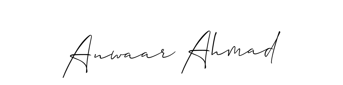 Make a beautiful signature design for name Anwaar Ahmad. With this signature (Allison_Script) style, you can create a handwritten signature for free. Anwaar Ahmad signature style 2 images and pictures png