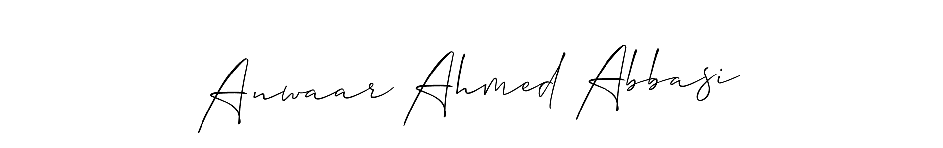 Make a short Anwaar Ahmed Abbasi signature style. Manage your documents anywhere anytime using Allison_Script. Create and add eSignatures, submit forms, share and send files easily. Anwaar Ahmed Abbasi signature style 2 images and pictures png