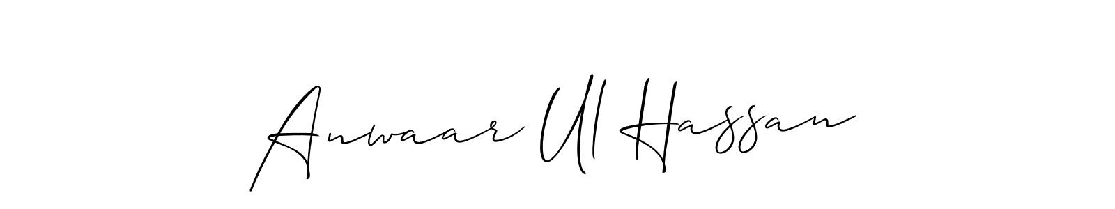 Create a beautiful signature design for name Anwaar Ul Hassan. With this signature (Allison_Script) fonts, you can make a handwritten signature for free. Anwaar Ul Hassan signature style 2 images and pictures png