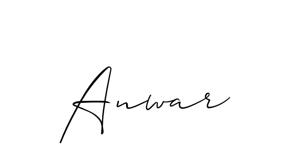 How to make Anwar  name signature. Use Allison_Script style for creating short signs online. This is the latest handwritten sign. Anwar  signature style 2 images and pictures png