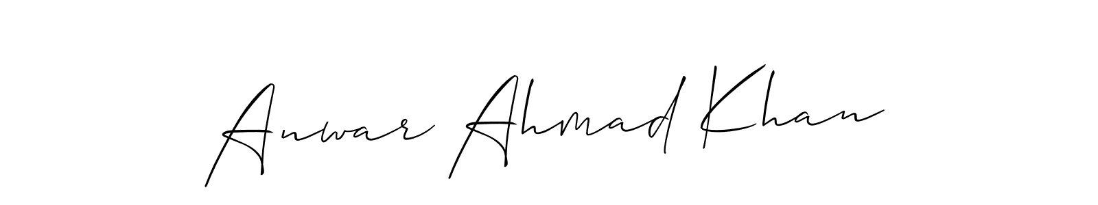 Make a beautiful signature design for name Anwar Ahmad Khan. With this signature (Allison_Script) style, you can create a handwritten signature for free. Anwar Ahmad Khan signature style 2 images and pictures png