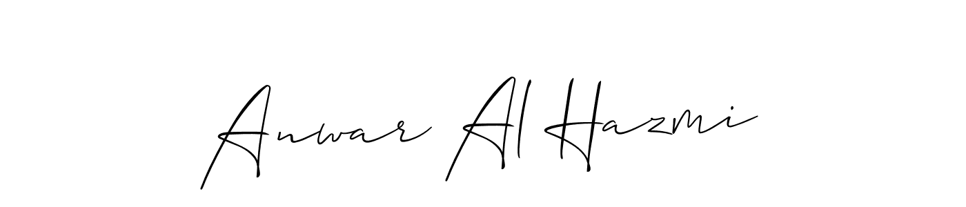 Make a beautiful signature design for name Anwar Al Hazmi. With this signature (Allison_Script) style, you can create a handwritten signature for free. Anwar Al Hazmi signature style 2 images and pictures png