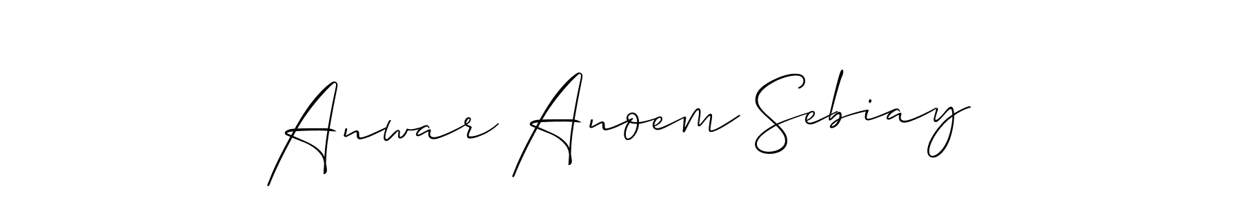 How to make Anwar Anoem Sebiay name signature. Use Allison_Script style for creating short signs online. This is the latest handwritten sign. Anwar Anoem Sebiay signature style 2 images and pictures png