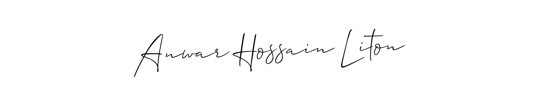 Similarly Allison_Script is the best handwritten signature design. Signature creator online .You can use it as an online autograph creator for name Anwar Hossain Liton. Anwar Hossain Liton signature style 2 images and pictures png
