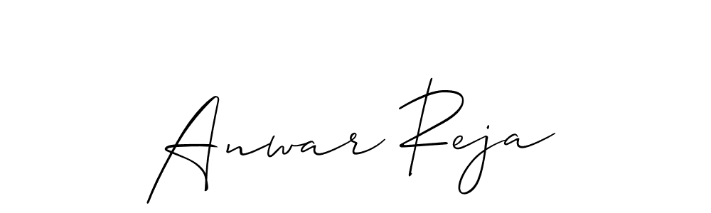 Use a signature maker to create a handwritten signature online. With this signature software, you can design (Allison_Script) your own signature for name Anwar Reja. Anwar Reja signature style 2 images and pictures png