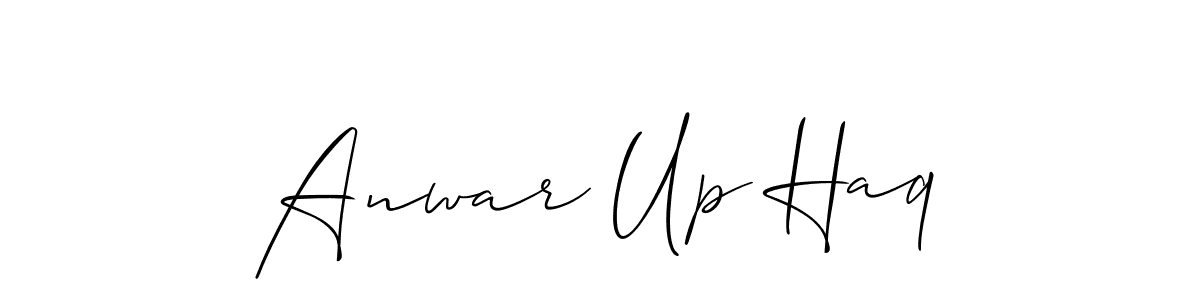 How to make Anwar Up Haq name signature. Use Allison_Script style for creating short signs online. This is the latest handwritten sign. Anwar Up Haq signature style 2 images and pictures png