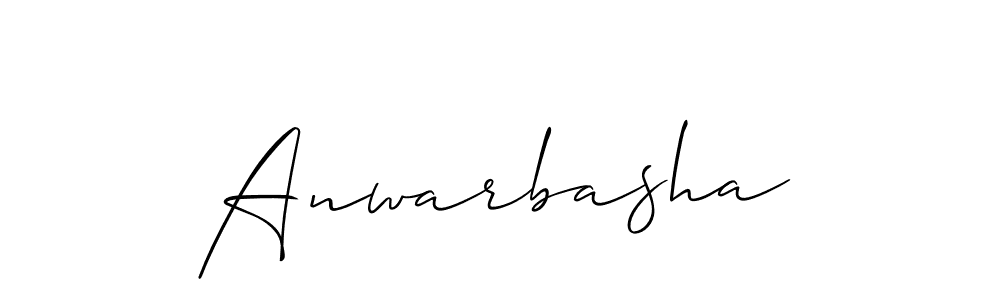 Use a signature maker to create a handwritten signature online. With this signature software, you can design (Allison_Script) your own signature for name Anwarbasha. Anwarbasha signature style 2 images and pictures png