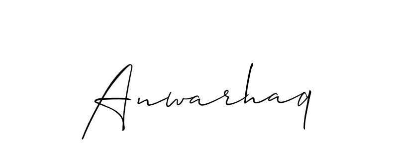 The best way (Allison_Script) to make a short signature is to pick only two or three words in your name. The name Anwarhaq include a total of six letters. For converting this name. Anwarhaq signature style 2 images and pictures png