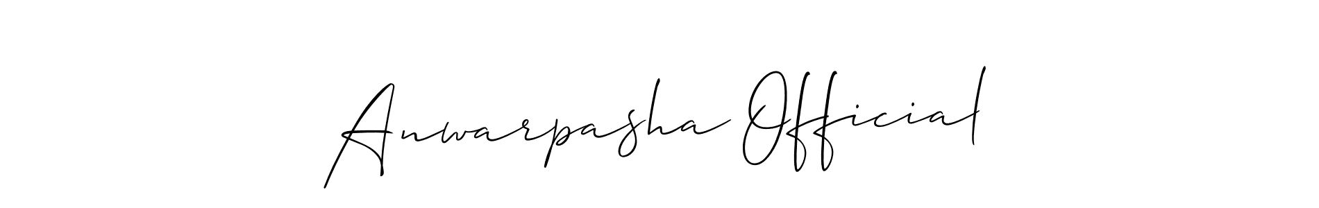 Design your own signature with our free online signature maker. With this signature software, you can create a handwritten (Allison_Script) signature for name Anwarpasha Official. Anwarpasha Official signature style 2 images and pictures png