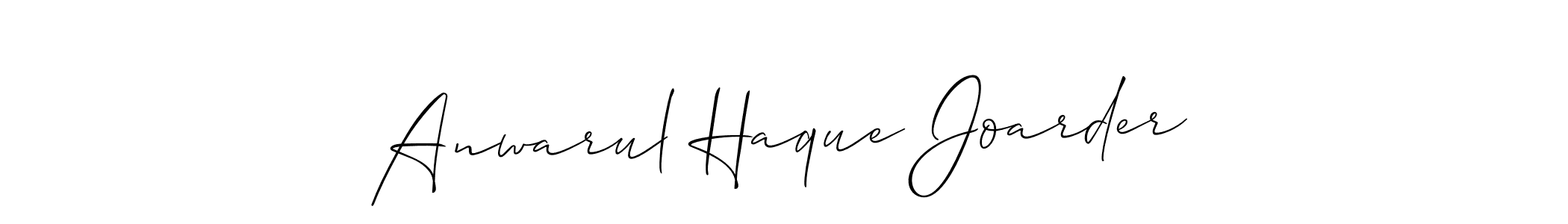 How to make Anwarul Haque Joarder signature? Allison_Script is a professional autograph style. Create handwritten signature for Anwarul Haque Joarder name. Anwarul Haque Joarder signature style 2 images and pictures png