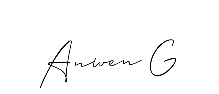 You should practise on your own different ways (Allison_Script) to write your name (Anwen G) in signature. don't let someone else do it for you. Anwen G signature style 2 images and pictures png