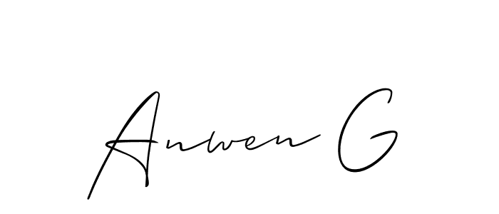 You should practise on your own different ways (Allison_Script) to write your name (Anwen G) in signature. don't let someone else do it for you. Anwen G signature style 2 images and pictures png