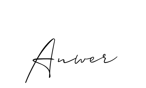 Design your own signature with our free online signature maker. With this signature software, you can create a handwritten (Allison_Script) signature for name Anwer. Anwer signature style 2 images and pictures png