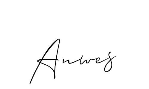 Use a signature maker to create a handwritten signature online. With this signature software, you can design (Allison_Script) your own signature for name Anwes. Anwes signature style 2 images and pictures png